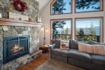 Perfect room to cozy up with a book and enjoy the Flagstone gas fireplace. 
